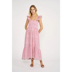 NWT Marea by Liz Joy Sasco in Lavender Thistle Smocked Cotton Maxi Dress XS